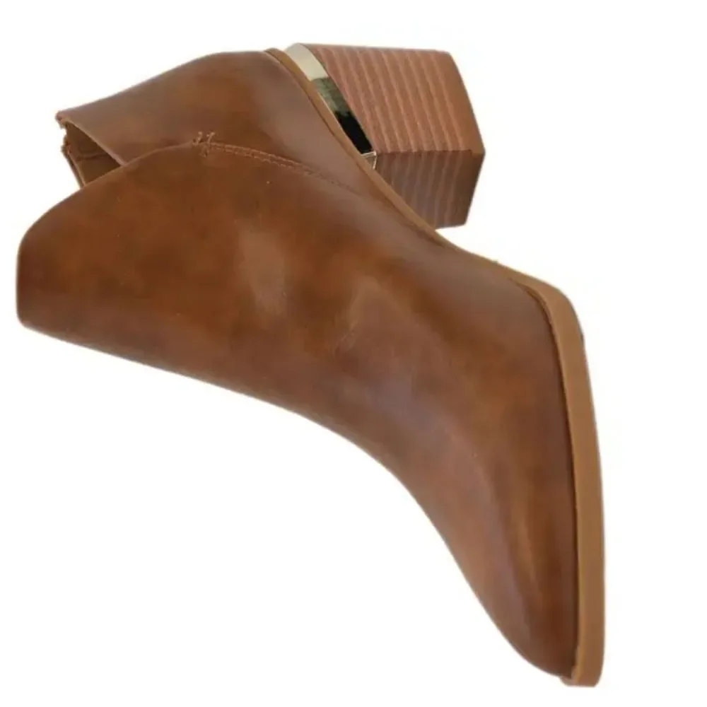 Western Brown Ankle Boots Sz 8